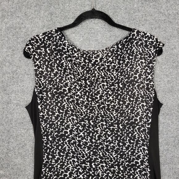 LAUREN RALPH LAUREN Black Abstract Slinky Knit Career Office Dress SIZE 12 - Picture 4 of 10